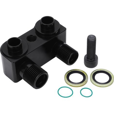 Anschluss für Klimakompressor, 90°-Lenkwinkel, 6061-T6 Aluminiumlegierung (Billet, schwarz), Ersatzadapter-Kit für Ford LSX LS1 (1/5)