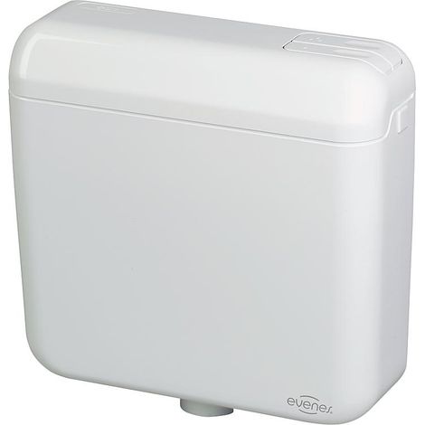 Evenes WC Aufputz Spülkasten mit 2-Mengen weiss tiefhängend 420x390x135 mm WC (1/3)