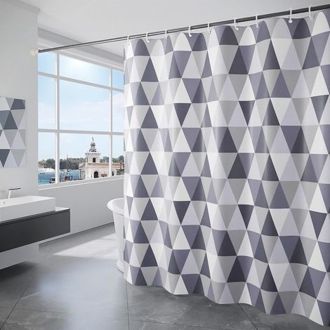 Duschvorhang, wasserdicht, Badezimmervorhang, 120 x 200 cm, waschbar (1/4)