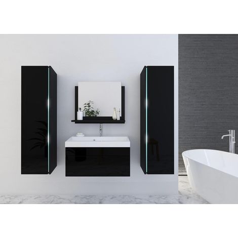 Conjunto de muebles de baño SANDY lacado negro