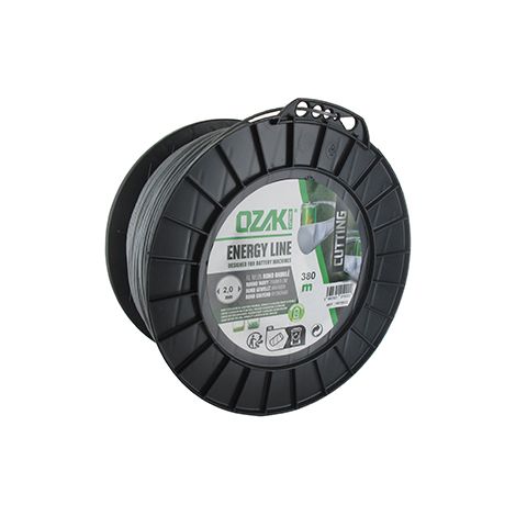 Bobine Fil Nylon Ondulé Rond Ozaki Energy Line. Breveté, Pour Optimisation Autonomie Des équipements à Batterie - Longueur: 380