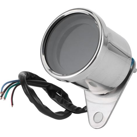 Motorrad-Multifunktionsinstrument Drehzahlmesser Kilometerzähler Tankanzeige Geschwindigkeitsmesser 12V Universal (Silber) (1/5)