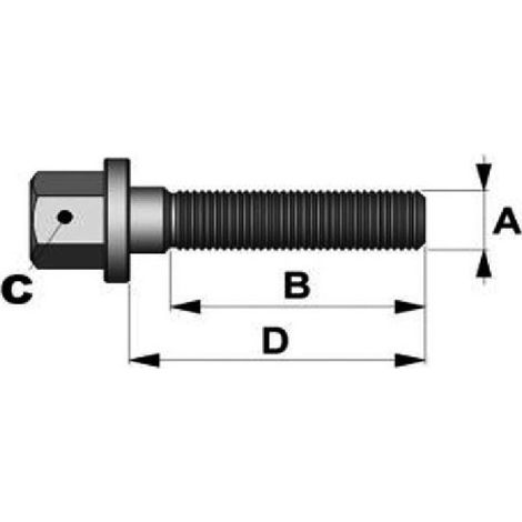 Adnauto – Vis plate M12x1.25mm – Longueur 60mm – Compatible Peugeot et Citroën après 2003 – Boulon plat avec rondelle