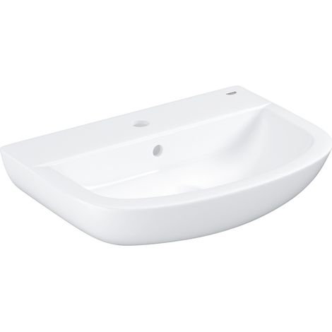 Grohe – Lavabo suspendu 55 cm en porcelaine vitrifiée blanc alpin – 1 trou central – Trop-plein – 39440000