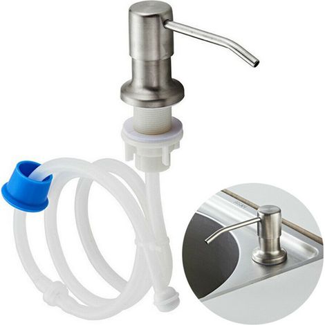Decdeal Tête de distributeur de savon pour évier de cuisine en acier inoxydable - Avec tube silicone prolongateur (1/5)