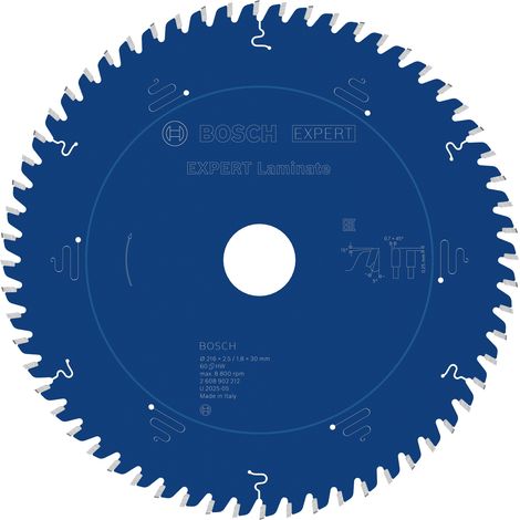 Bosch EXPERT Laminate Circular Saw Blade 216 x 2.5/1.8 x 30 mm T60 2608902212 (1/5)