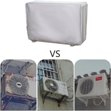 Cache Climatiseur Exterieur Housse Climatiseur Extérieur Anti Poussière Anti Neige Imperméable Résistant Au Soleil (Petit) (1/3)