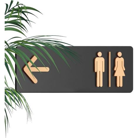 Panneau de toilettes en acrylique, à fixer au mur à gauche, convenant aux bureaux, restaurants, hôtels et centres commerciaux. (1/5)