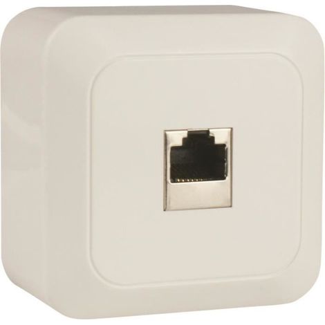 Prise téléphonique RJ45 en saillie Celesta - Blanc - Dio (1/2)