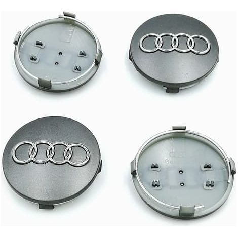 LYERCW - Enjoliveurs de roue Audi 60 mm, logo A6 C5, lot de 4 (1/4)