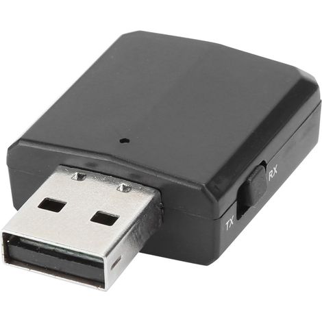 Adaptateur USB Bluetooth 5.0 sans fil noir, récepteur et émetteur audio pour voiture et TV (1/5)