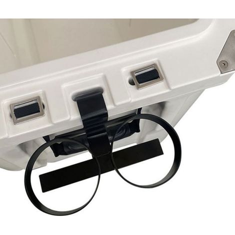 Porte-Gobelet - Pour Glacière Rigide - Fixation par Fente - Métal Antirouille - Support T - Convient pour 2 Bouteilles - Noir (1/5)