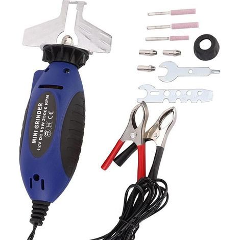 Mini affûteuse de scie à chaîne, DC 12V 55W Système de affûtage de Machine de meulage de scie à chaîne électrique avec Trois Tailles de meules (1/5)