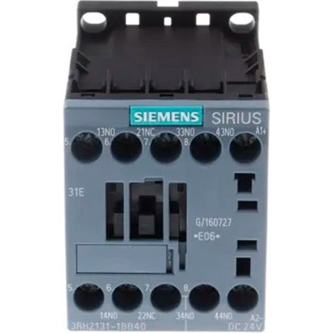 Contactor auxiliar 3NO 1NC bobina 24V CC terminal de tornillo S00 sirius 3RH2131-1BB40 (1/3)