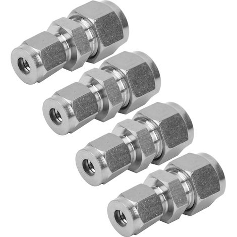 4 Stück Kompressionsrohradapter 304 Edelstahl Doppelklemmring gerader Reduzierverbinder Ф6/Ф10 (1/5)