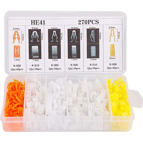 Clips de fixation pour voiture, 270 pièces, clips universels pour garniture de tableau de bord, rivets, kit de fixation à boucle, support en plastique (1/5)