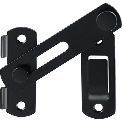 Verrou Porte Coulissante Serrure Volet Loquet Porte Verrou Portail à Bascule Boulon avec Vis pour Porte, Fenêtre, Placard et Jardin, Finition Noir Mat en Acier Inoxydable (1/5)