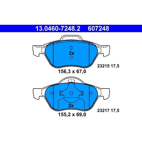 Kit de plaquettes de frein, frein à disque ATE 13.0460-7248.2 RENAULT