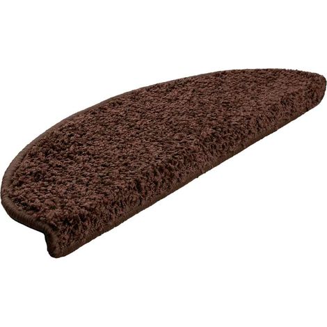 Maison Exclusive - Tappetini per scale 20 pz 65x21x4 cm Marrone Semicircolari Grandi