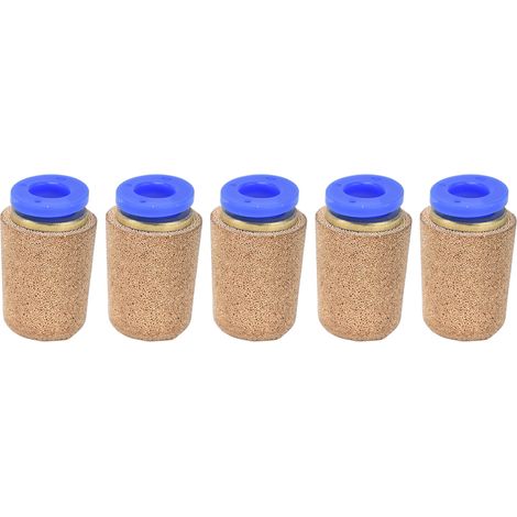 Ensemble de 5 pièces comprenant un silencieux pneumatique, un filtre de réduction du bruit d'échappement, une soupape de réduction de pression et les accessoires de quincaillerie PSF-6 (1/5)