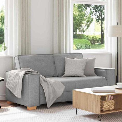 2-Sitzer Sofa 140 cm Wolkengrau Stoff mit breiten Armlehnen (1/5)