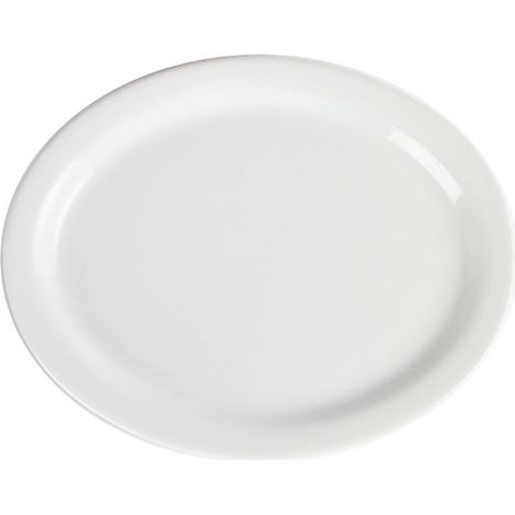 Assiettes Ovales Blanches 250(L) x 198(P)mm - Lot de 6 - Olympia