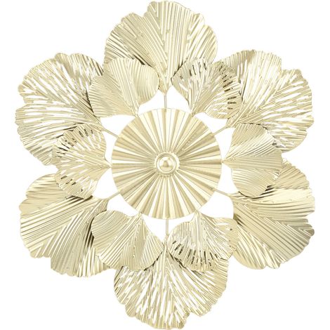murale nordique de luxe miroir en forme de feuille d (1/5)