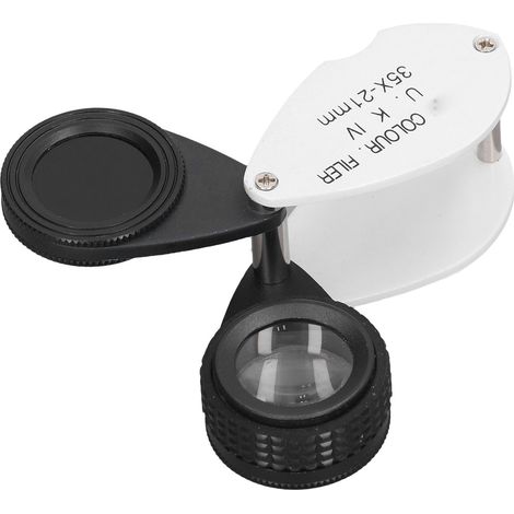 Loupe pliante 35x avec filtre et poche pour l'identification de bijoux en laboratoire