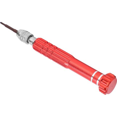 Tournevis 5 en 1 en alliage d'aluminium, outil de quincaillerie pour l'entretien de montres, bijoux et téléphones (rouge) (1/5)