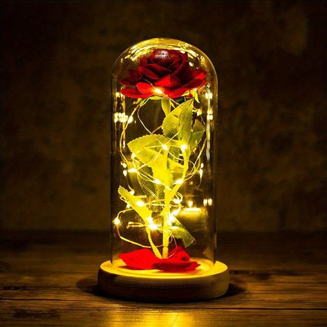 Lampe de table fleur en aluminium LED - Décoration chambre, cadeau mariage et Saint-Valentin