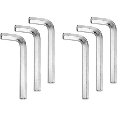 6Pcs Clé hexagonale 1/2" Acier 45 Forme L hexagonale SAE Argenté (1/5)