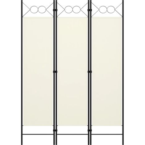 Biombo divisor de 3 paneles blanco 120x180 cm vidaXL