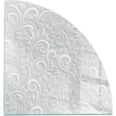 Plaque décorative imprimée pour cheminée protection de sol avec impression décorative Motif végétal élégant 1/4 100x100 cm