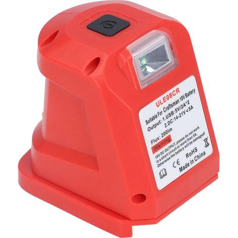Projecteur de chantier ULE08CR, compatible batteries lithium RYOBI 14,4V-18V-19,2V type P743/C3, éclairage LED puissant pour travaux et rénovation. (1/5)