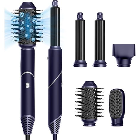 Air Brush 5 in 1, Hair Styler 5 in 1, Air Styler with Ionic Hair Dryer, Blower Brush, Curling Iron, Thermal Brush, Straightening Brush, Hair Dryer 5 in 1 for Drying, Curling, Straightening (1/5)