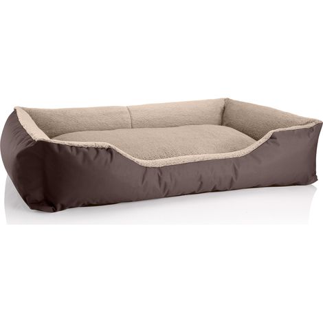 BedDog® perro / gato cama TEDDY S à XXXL, 14 colores a elegir, de Cordura y microfibra, cama para perros lavable, cojín para perros, para interiores y exteriores:3XL, MELANGE (marrón/beige) (1/5)