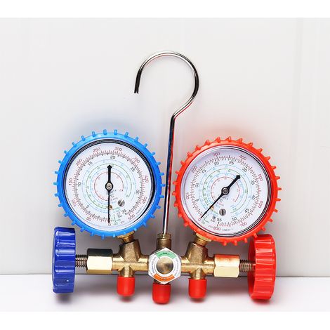 Manomètre de pression de réfrigérant – Kit de manomètres pour le remplissage des systèmes de climatisation – Outil pour valve de remplissage – Manomètre double pour la réparation automobile (CT-536G) (1/3)