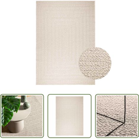 Garten -  Teppich ZIZUR Creme 200x290 cm Jute-Optik Indoor und Outdoor