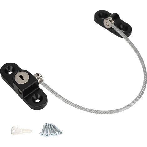 Verrou de sécurité fenêtre noir pour personnes âgées, protection enfant, anti-chute, serrure porte-fenêtre professionnelle (1/5)