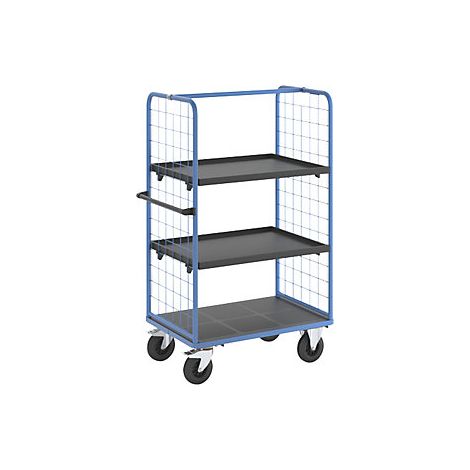 eurokraft pro Carrello a ripiani con sponde grigliate ruote (1/3)