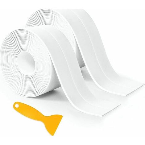 Rollen weiße Silikon-Badezimmerdichtung, Anti-Schimmel- und Anti-Leck-Selbstklebeband, geeignet für viele Gelegenheiten für Küche oder Bad (320 x 3,8 cm) (1/4)