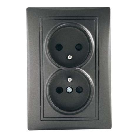 Doppio Plug con la Terra completa DoMO integrato Grafite (1/3)
