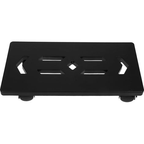 Support Tour Ordinateur Noir avec roulettes Pivotantes et Freins, en Plastique PP, Ventilation Optimale, sous Bureau Sols Moquettés (1/5)