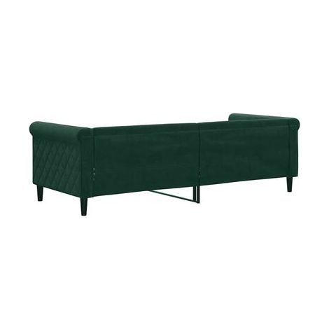 Lit de jour sans matelas, vert foncé, 80 × 200 cm, velours, velours doux et confortable, idéal chambre à coucher, style moderne, montage simple (1/5)