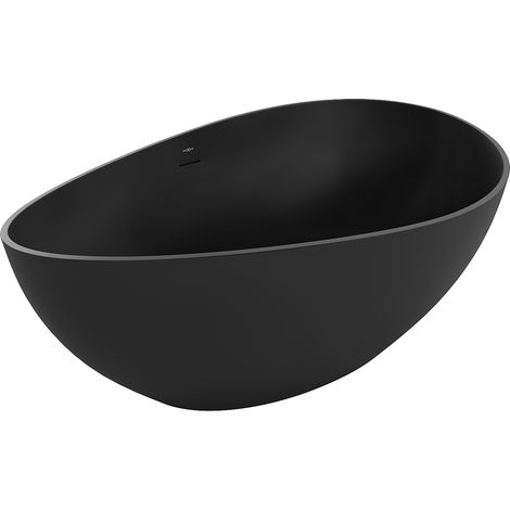 Mexen Parma freistehende Badewanne aus Konglomerat 160 x 95 cm, schwarz matt - 57231609570 (1/5)