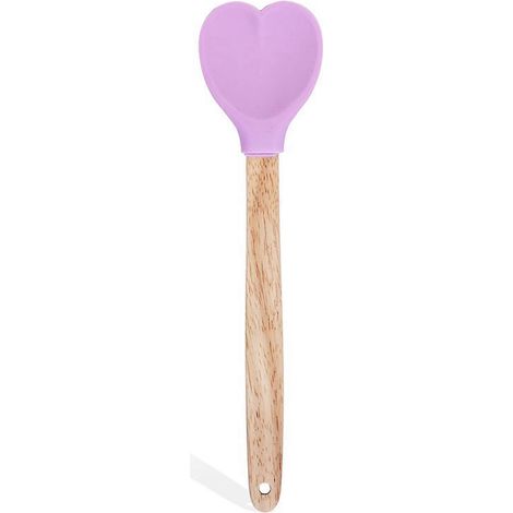 Cuillère à soupe suspendue en silicone uni couleur cœur, cuillère à dessert, ustensile de cuisine QingHai MIPurple