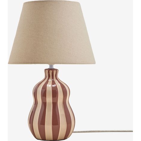 Lámpara de mesa ↑40 cm en cerámica y lino Jolira SKLUM