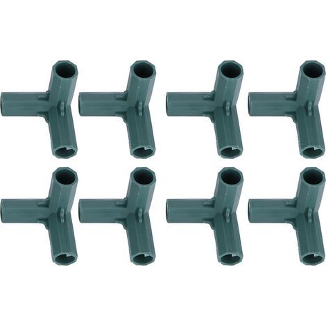 8pcs connecteurs de support de plante à 3 voies en plastique accessoire de serre commune de piquet d'escalade de jardin (1/5)