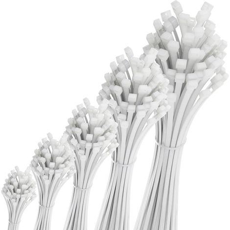 100 Pièces Serre-câbles 100 x 2,5 mm (10 x 0,25 cm) Plastique Attache-câbles Fixation de Câbles Très Grande Force de Traction et Résistance à la Déchirure Usage Domestique et Industriel Blanc (1/5)