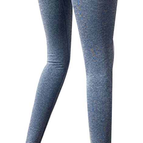 Yogahose, pfirsichfarben, mit Schlitz an der Hüfte, formend und figurschmeichelnd, dehnbar und atmungsaktiv, geeignet zum Radfahren und Laufen, grau oder blau, Größe L. (1/4)